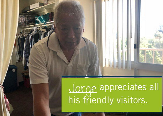 Jorge appreciates all his friendly visitors.